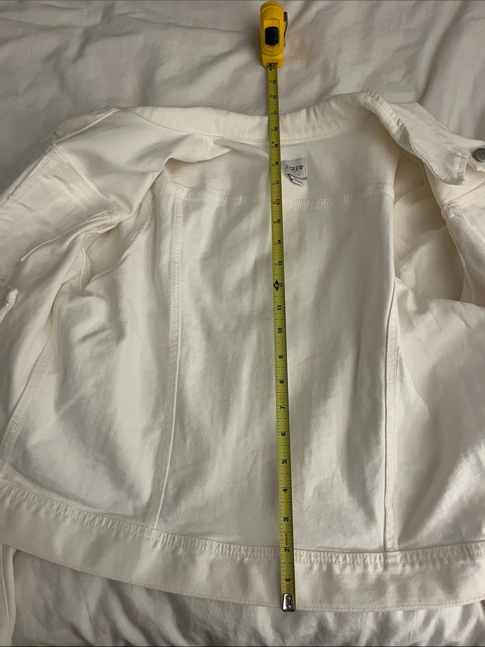J. CREW White Women’s Denim Jacket, Large - Picture 8 of 9